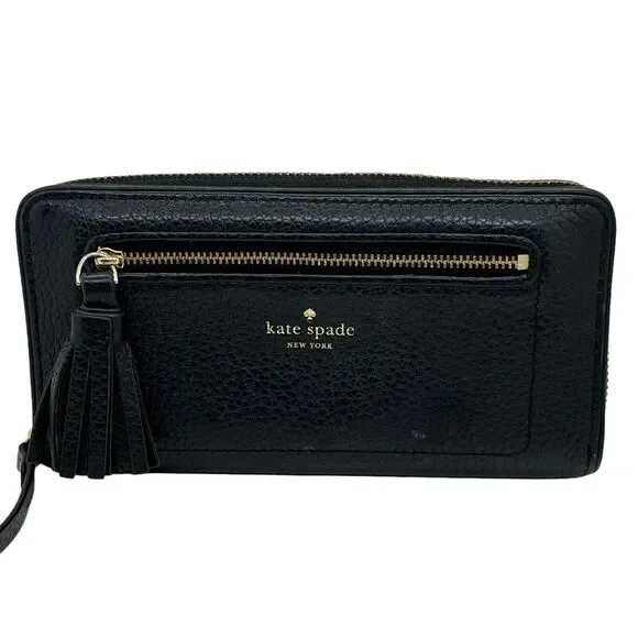 Kate Spade Wallet Billfold Large Continental Wlru5448 Cameron Black - Picture 1 of 15